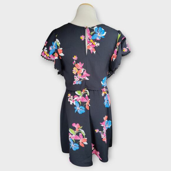 A New Day Women's Black Flowered Dress XS - Picture 5 of 7